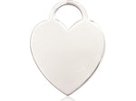 Sterling Silver Heart Pendant on a 18 inch Sterling Silver Light Curb Chain. - Unique Catholic Gifts