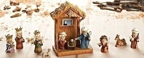 11 Piece Stable and Nativity Set (8") - Unique Catholic Gifts