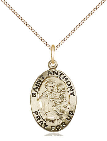 Gold Filled St Anthony of Padua Pendant (3/4") - Unique Catholic Gifts