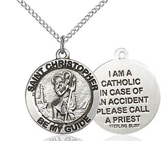 Sterling Silver St. Christopher Medal 3/4" - Unique Catholic Gifts