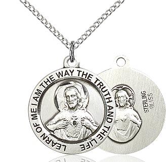 Sterling Silver Scapular Medal 3/4" - Unique Catholic Gifts