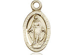 14kt Gold Filled Miraculous Pendant on a 18 inch Gold Filled Light Curb Chain. - Unique Catholic Gifts