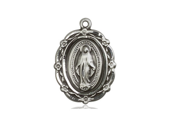 Sterling Silver Miraculous Pendant  (7/8") - Unique Catholic Gifts