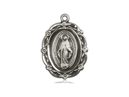 Sterling Silver Miraculous Pendant  (7/8") - Unique Catholic Gifts