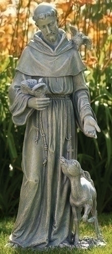 St Francis W/deer Garden Statue 36.5"H - Unique Catholic Gifts