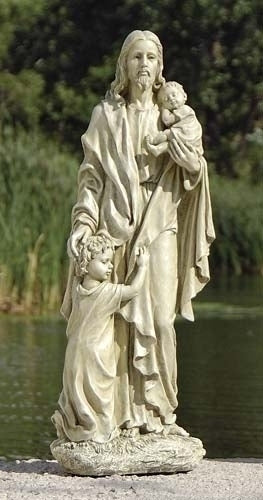 24"H Jesus W/children Garden Statue - Unique Catholic Gifts