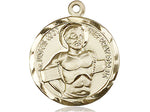 14kt Gold Dismas Pendant on a 18 inch Gold Filled Light Curb Chain - Unique Catholic Gifts