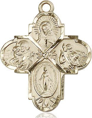 Gold Filled 4-Way Pendant (1 1/4") - Unique Catholic Gifts