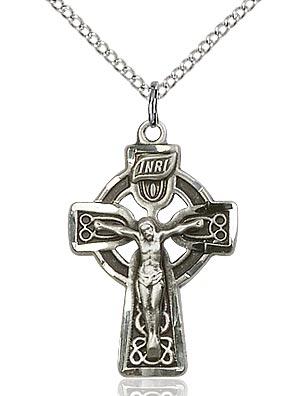 Sterling Silver Celtic Crucifix (1 x 5/8") - Unique Catholic Gifts