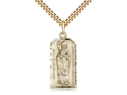 14kt Gold Filled St Patrick Medal 18" - Unique Catholic Gifts