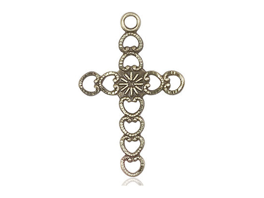 14kt Gold Filled Hearts w/Sunburst Medal. - Unique Catholic Gifts