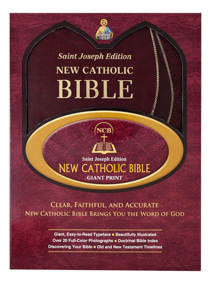 St. Joseph New Catholic Bible (Giant Type) Burgundy - Unique Catholic Gifts