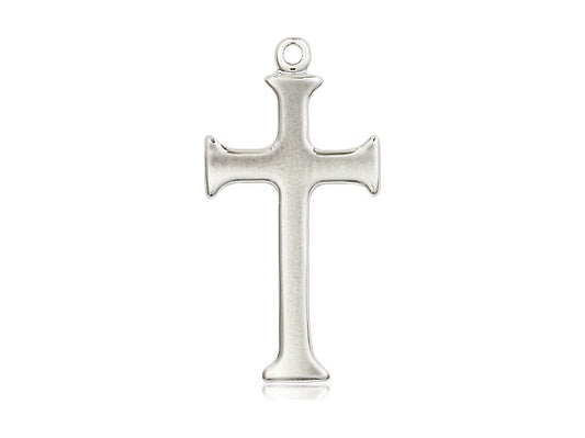 Sterling Silver Cross Pendant on a 18 inch Sterling Silver Light Curb Chain - Unique Catholic Gifts