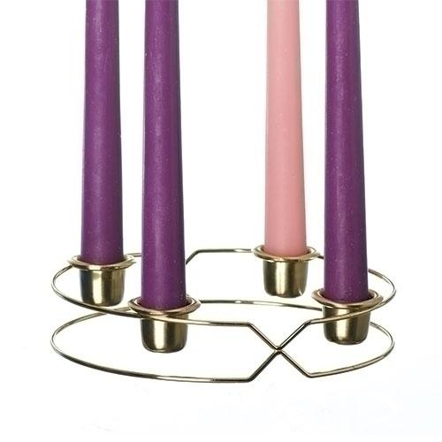 Metal Advent Candle holder Wreath with 4- 8" Candles (Advent wreath) - Unique Catholic Gifts