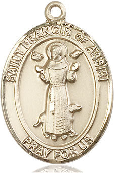 Gold Filled St Francis of Assisi Pendant  ( 3/4") - Unique Catholic Gifts