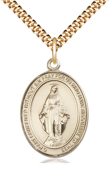 Gold Filled Miraculous Medal Pendant (3/4") with 18" chain - Unique Catholic Gifts