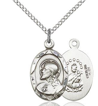 Sterling Silver Scapular Medal 3/4" - Unique Catholic Gifts