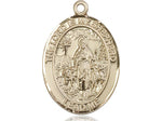 14kt Gold Filled Lord Is My Shepherd Pendant on a 24 inch Gold Plate Heavy Curb Chain. - Unique Catholic Gifts