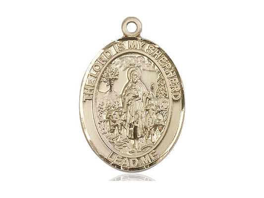 14kt Gold Lord Is My Shepherd Medal. - Unique Catholic Gifts