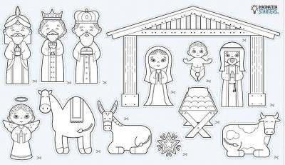 Cut & Color Sticker Roll: Nativity Set - Unique Catholic Gifts