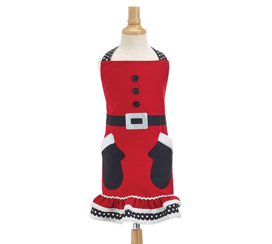 Santa's Mittens Christmas Apron (Childs) - Unique Catholic Gifts