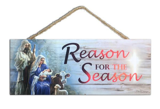 Reason for the Season Wood Sign (4 x 10") - Unique Catholic Gifts