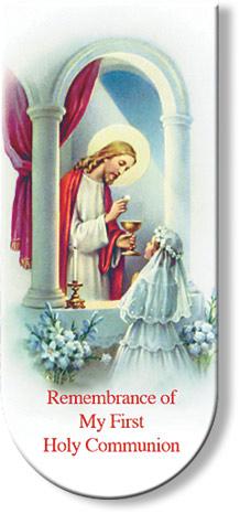 1st Communion Girl 3" Magnetic Bookmark - Unique Catholic Gifts