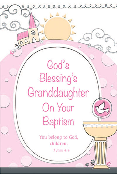 God's Blessing's Granddaughter On Your Baptism Greeting Card - Unique Catholic Gifts