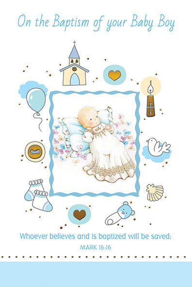 Your Baby Boy Baptism Greeting Card - Unique Catholic Gifts