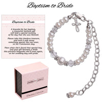 Baptism to Bride Sterling Silver Baptism Bracelet - Unique Catholic Gifts