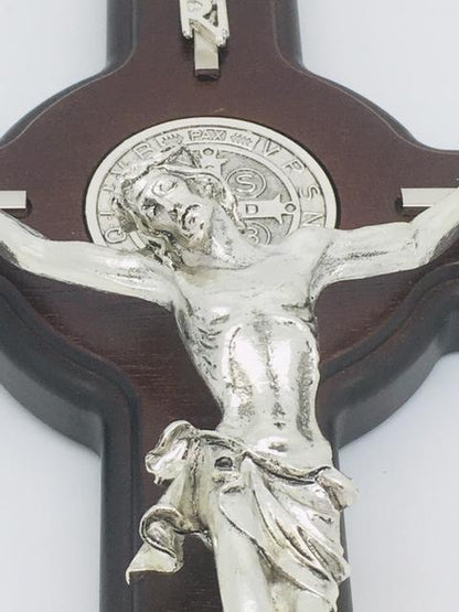 Wood St. Benedict Wall Crucifix (13") - Unique Catholic Gifts