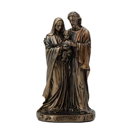 Holy Family Bronze and Color Statue 8 5/8" - Unique Catholic Gifts