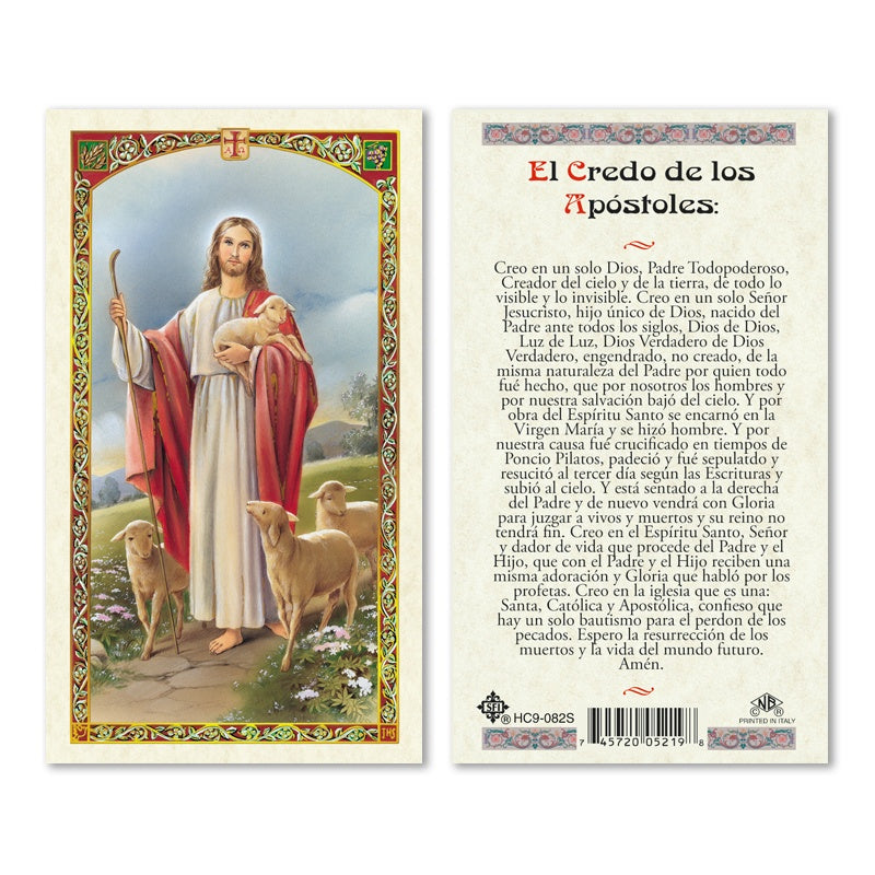 Buen Pastor Tarjeta laminada (Cubierta de Plástico) - Unique Catholic Gifts