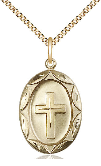 14kt Gold Filled Cross Pendant on a Gold Filled Chain - Unique Catholic Gifts