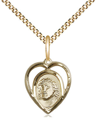 14kt Gold Filled Ecce Homo Pendant on a Gold Filled Light Curb Chain - Unique Catholic Gifts