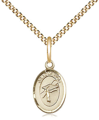 14kt Gold Filled Graduation Medal on a Gold Filled Chain - Unique Catholic Gifts