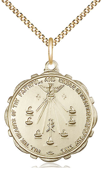 14kt Gold Filled Seven Gifts Pendant on a Gold Filled Chain - Unique Catholic Gifts