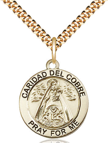 14kt Gold Filled  Caridad del Cobre Pendant on a Gold Filled Chain - Unique Catholic Gifts