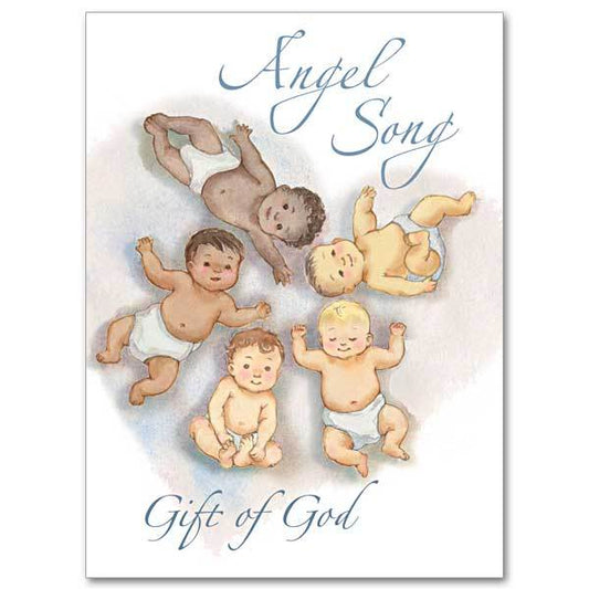 Angel Song Gift of God Baby Congratulations Card ( 4.375 x 5.9375") - Unique Catholic Gifts