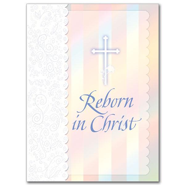 Reborn in Christ Child Baptism Greeting Card - Unique Catholic Gifts