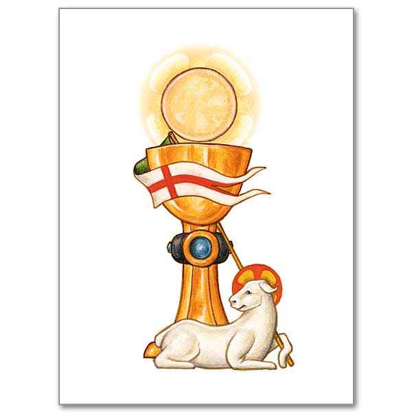 Eucharistic Symbols Mass Card Greeting Card - Unique Catholic Gifts