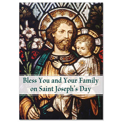 Bless You and Your Family St. Joseph's Day Card - Unique Catholic Gifts