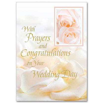 With Prayers and Congratulations on Your Wedding Day Wedding Congratulations Card - Unique Catholic Gifts