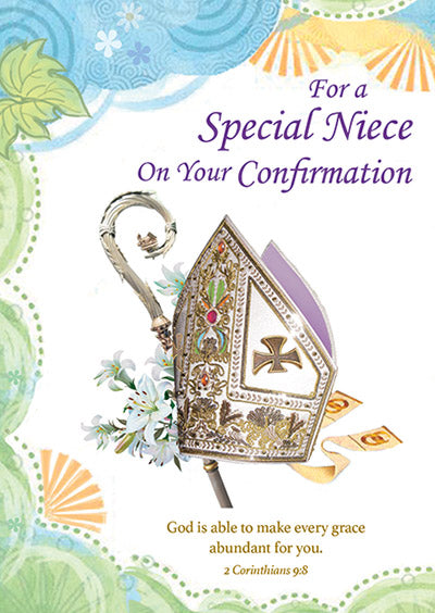 For A Special Niece On Your Confirmation Greeting Card - Unique Catholic Gifts