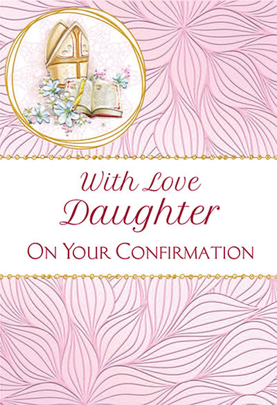 With Love Daughter on Your Confirmation Greeting Card - Unique Catholic Gifts