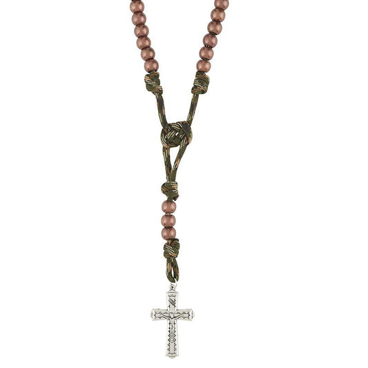 Paracord Camouflage Rosary - Jungle Green - Unique Catholic Gifts