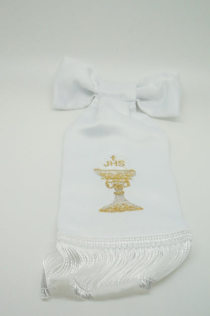 Girls First Communion Gift Set:Arm Band, Candle and 6 other items - Unique Catholic Gifts