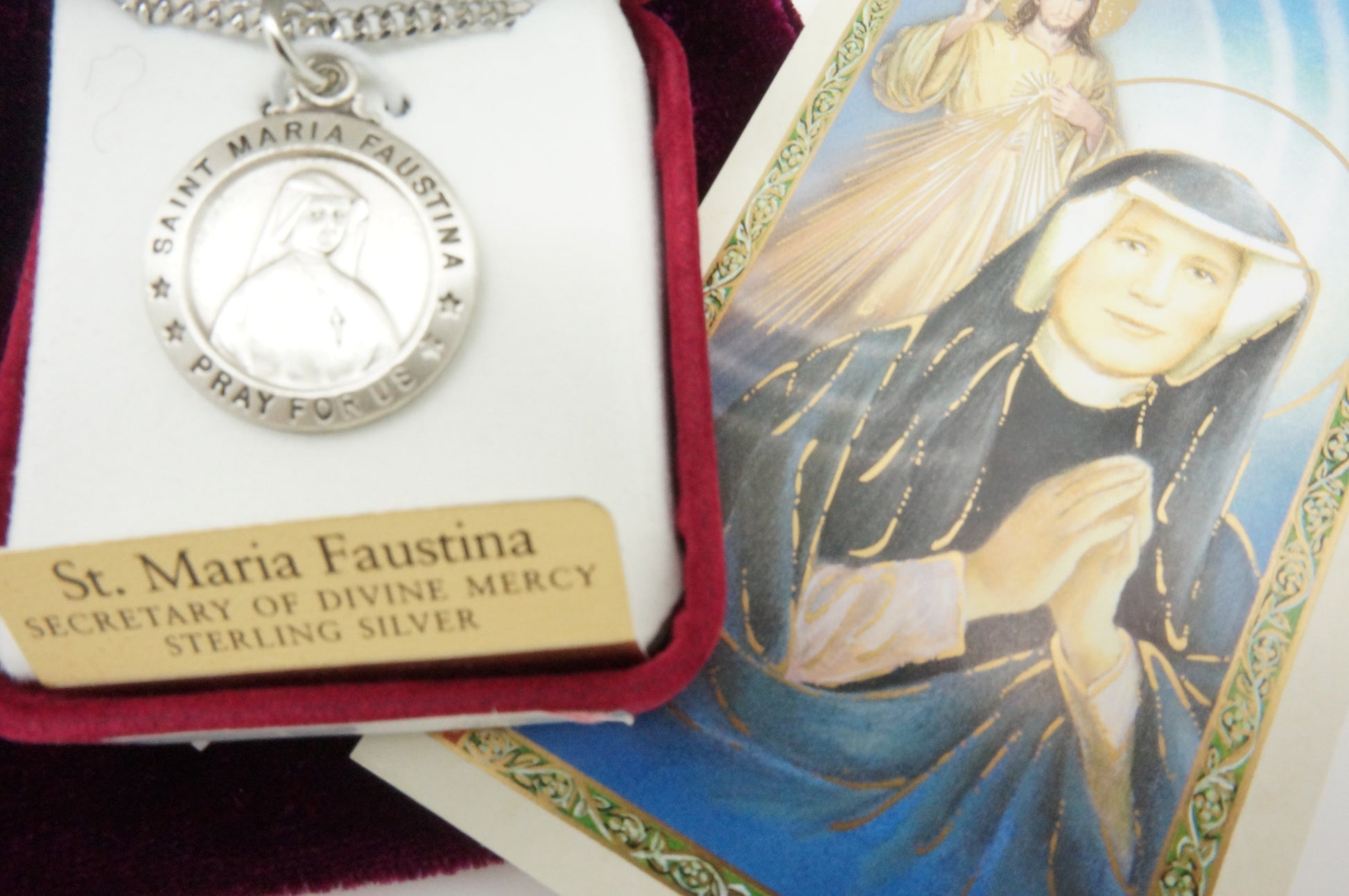 Silver Saint Faustina Medal (L600FA) - Unique Catholic Gifts