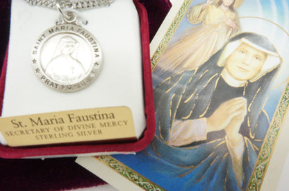 Silver Saint Faustina Medal (L600FA) - Unique Catholic Gifts