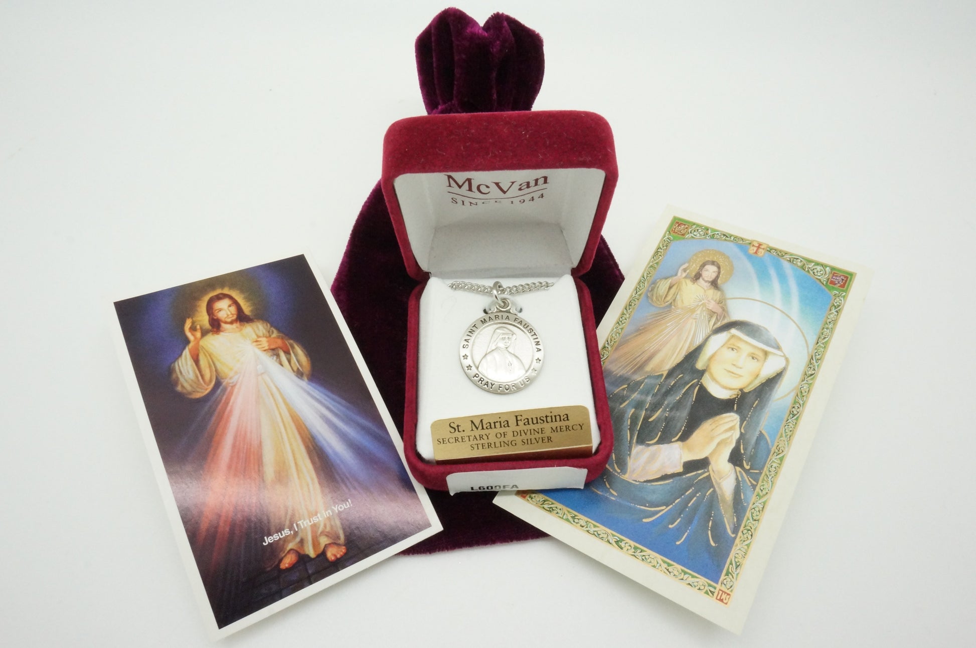 Silver Saint Faustina Medal (L600FA) - Unique Catholic Gifts